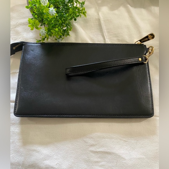 Michael Kors Black and Gold Floral Clutch Wristlet - Picture 2 of 7